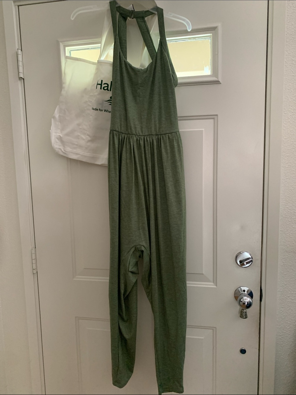 Halara U Neck Pocket Harem Casual Jumpsuit-Easy Peezy Edition + Large Tote